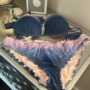 Shade & Shore Blue Ombré Bikini Top & Bottom